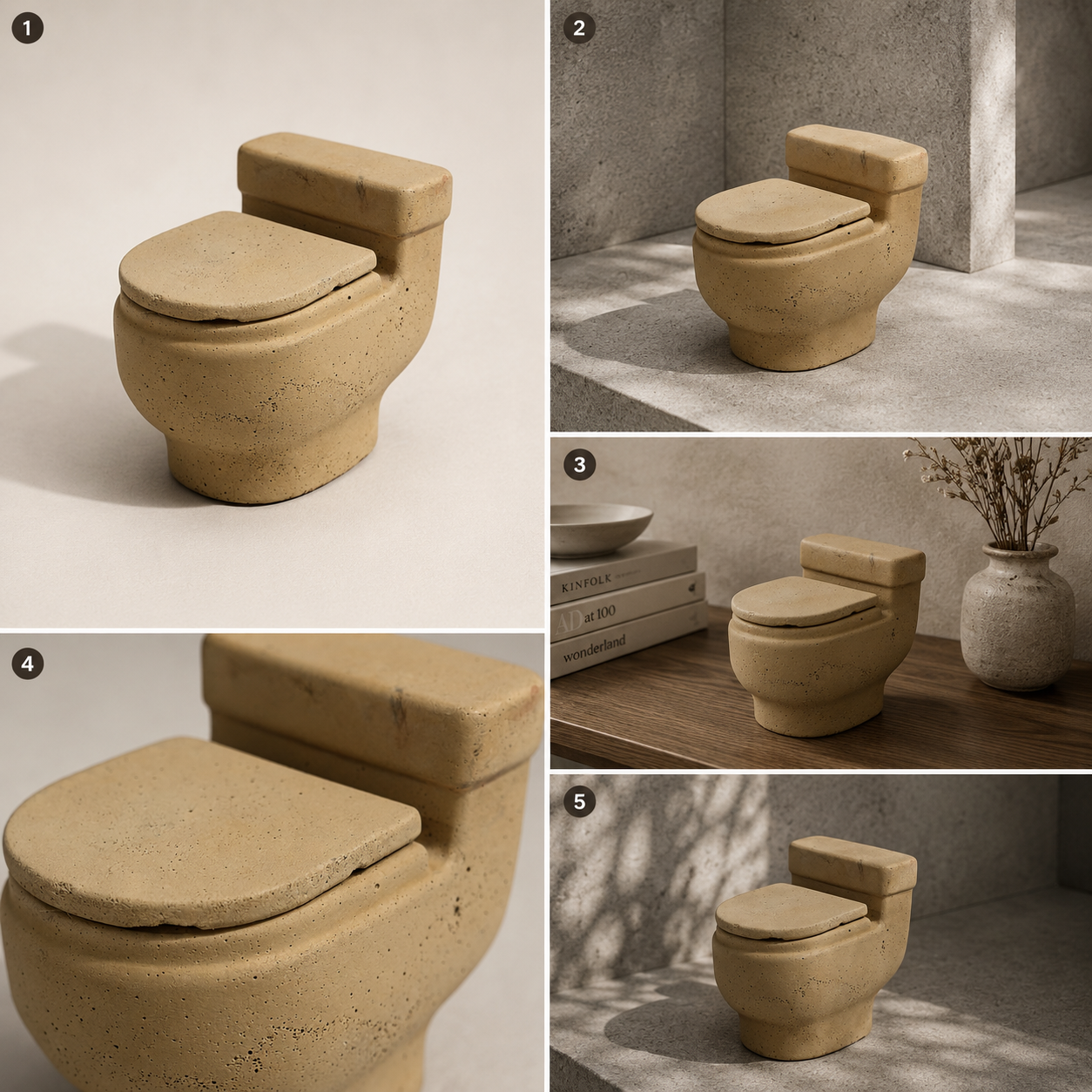 Mini WC din Beton – Obiect Handmade pentru Decor, Cadou Amuzant și Original